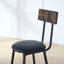 Ensemble de table de bar ronde et de tabouret avec tablette, tabouret rembourré avec dossier, brun rustique, l 24,17 po x P 24,17 po x H 36,02 po