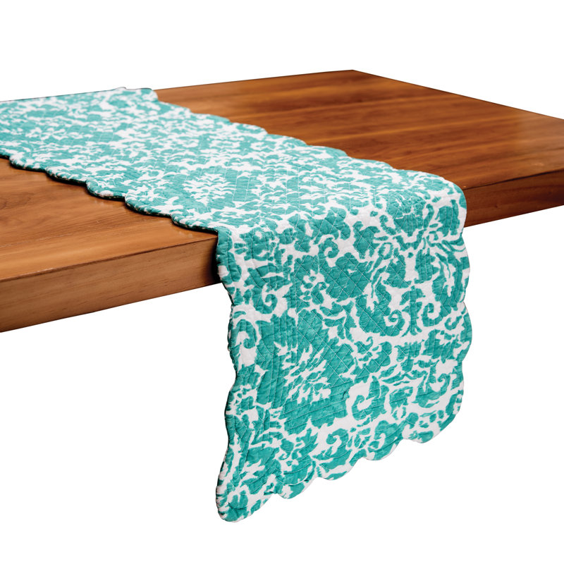 Malviya Madison Aqua Cotton Table Runner