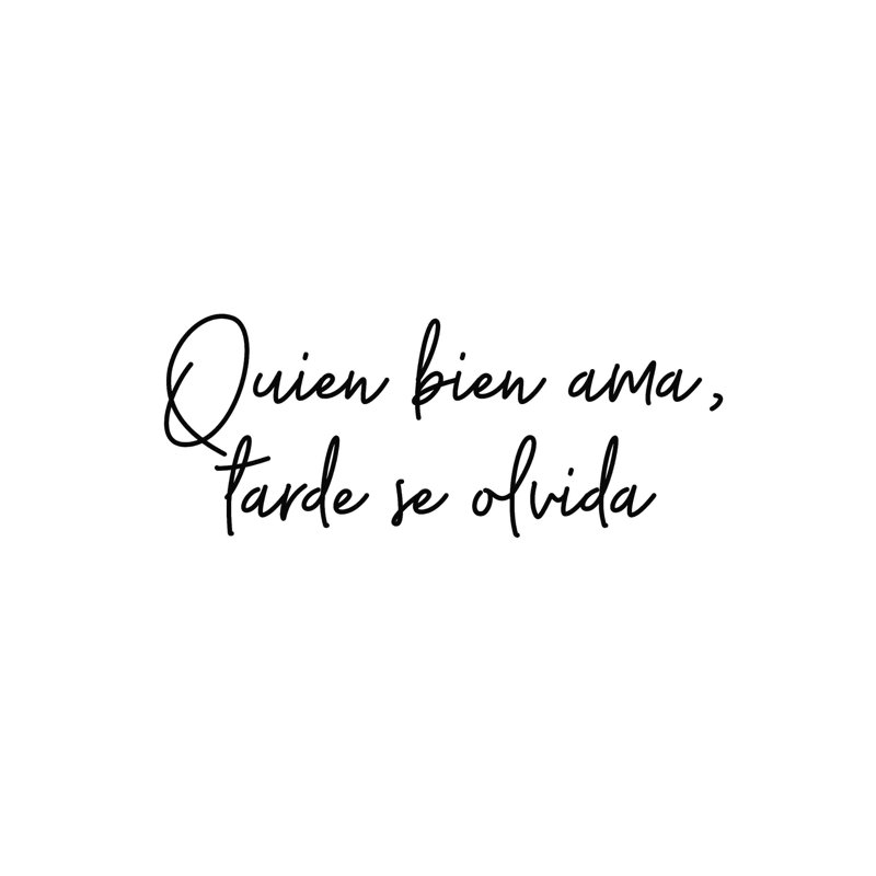 Tarde Se Olvida - Art textuel sur toile tendue, H 12 po x l 12 po x P 1,25 po