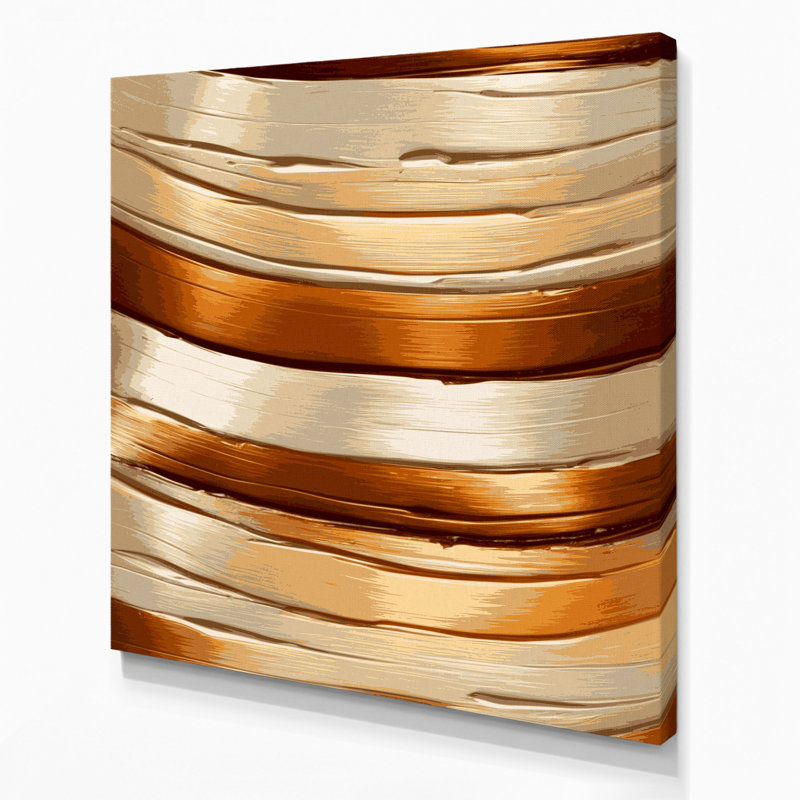 Art mural sur toile brun clair DiagonalStripes, H 12 po x l 12 po
