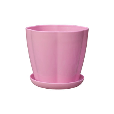 plasti c basin Plastic Flower Shaped Plants Pots With Saucer Petal Designs Decorative Lightweights Planter With Drainage Hole For Indoor Outdoor Succulents Herbs