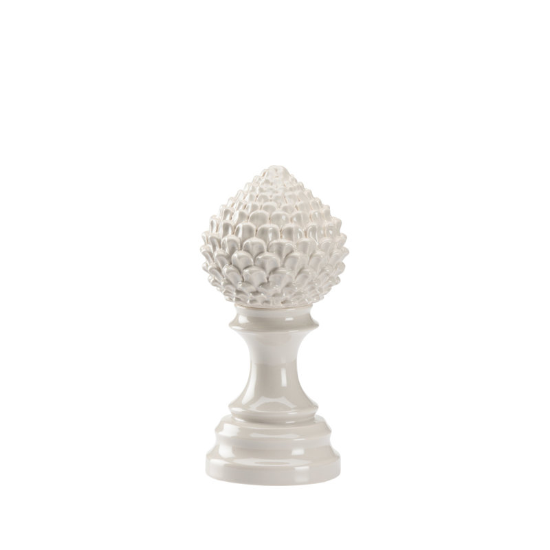 Fleuron artichaut, H 9,5 po x l 4,5 po x P 4,5 po, Glacis gris