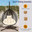 Sturdy Hanging Egg Chair with Stand – PE Rattan, Beige + Black-133715508-133715497