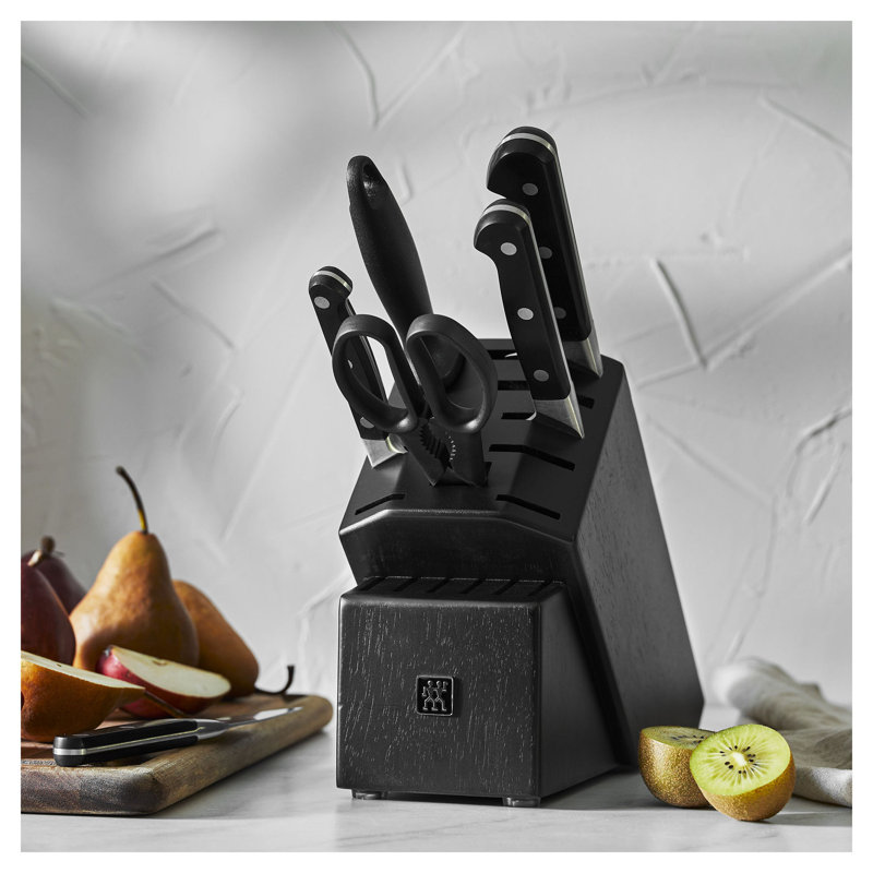 ZWILLING Pro 7-Piece Knife Block Set, Black Matte
