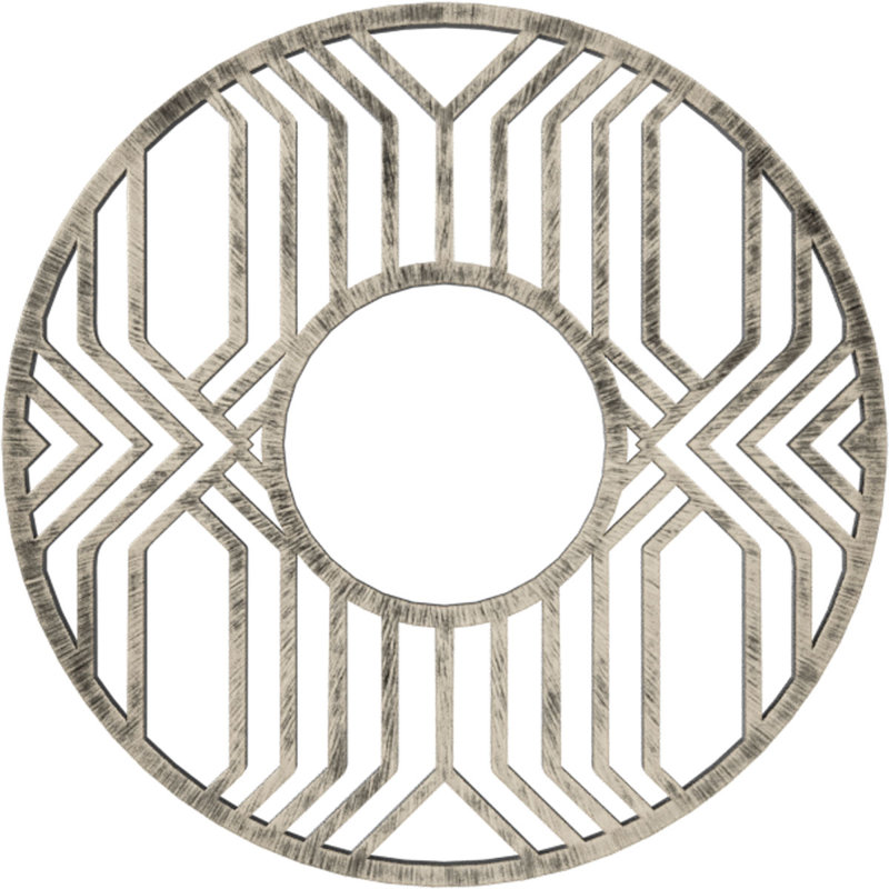 16 po x 5 pi 7 po x 8 pi x P 1/2 po, médaillon de plafond en PVC de qualité architecturale, argent chaud antique