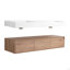 Meuble-lavabo mural 60 po avec lavabo double en résine, tiroir à fermeture en douceur et fixation à flotteur-415548517