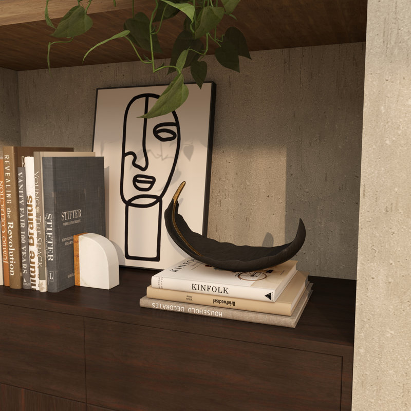 Bol décoratif en polystone courbé, Noir