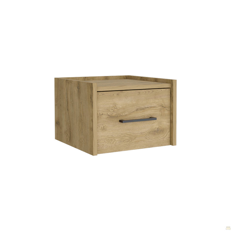 Table de chevet flottante, conception peu encombrante avec tiroir pratique et surface, Beige