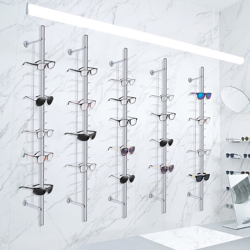 Wall-Mounted Eyeglasses Display Rack Set of 10