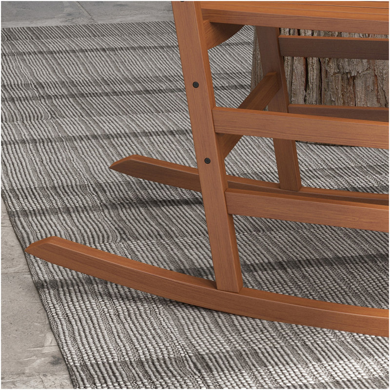 Ensemble de 2 chaises berçantes d'extérieur avec table d'appoint Outsunny, Naturel