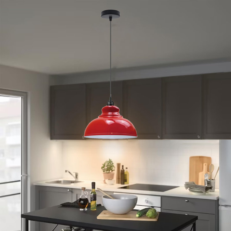 Reich 1 - Light Dome Pendant, 124cm H x 30cm W x 30cm D, Gloss Red