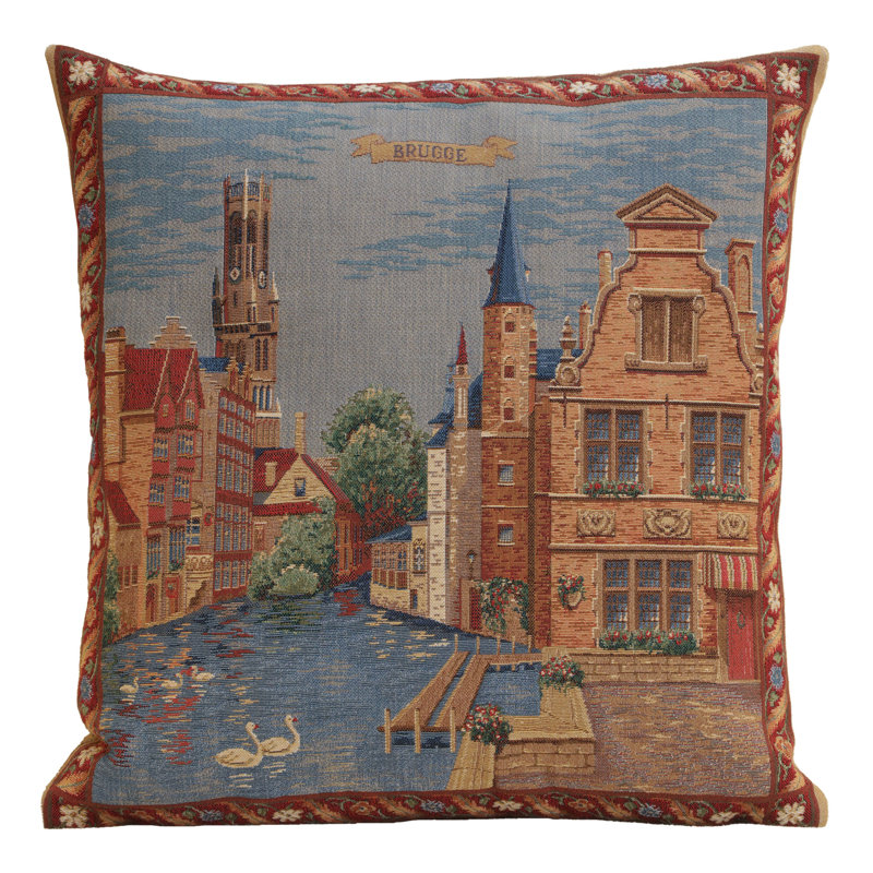 III Torens European Cushion Covers, Blue/Brown/Red Landscape 4