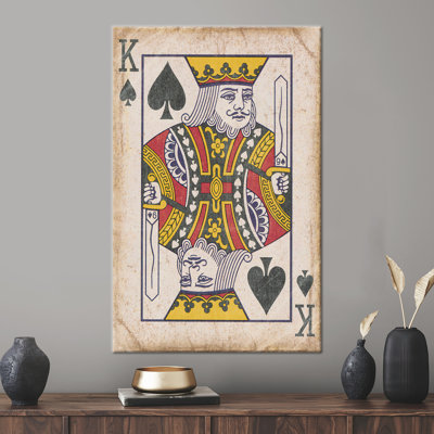 «King of Hearts», art mural abstrait pour salle de jeux