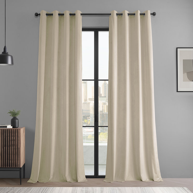 Basic Deluxe Velvet Curtain Pair - 2 Panels - Grommet Room Darkening Curtains, Deep Cobalt Blue, 50" W x 108" L