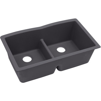 Évier de cuisine à double cuve avec séparation aqua l 33 po x l 19 po Quartz Luxe