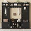 Arbre d'entrée large avec rangement et banc, banc d'entrée multifonctionnel 4-en-1 avec portemanteau et casiers à chaussures, mobilier pratique pour le couloir, noir-142003193