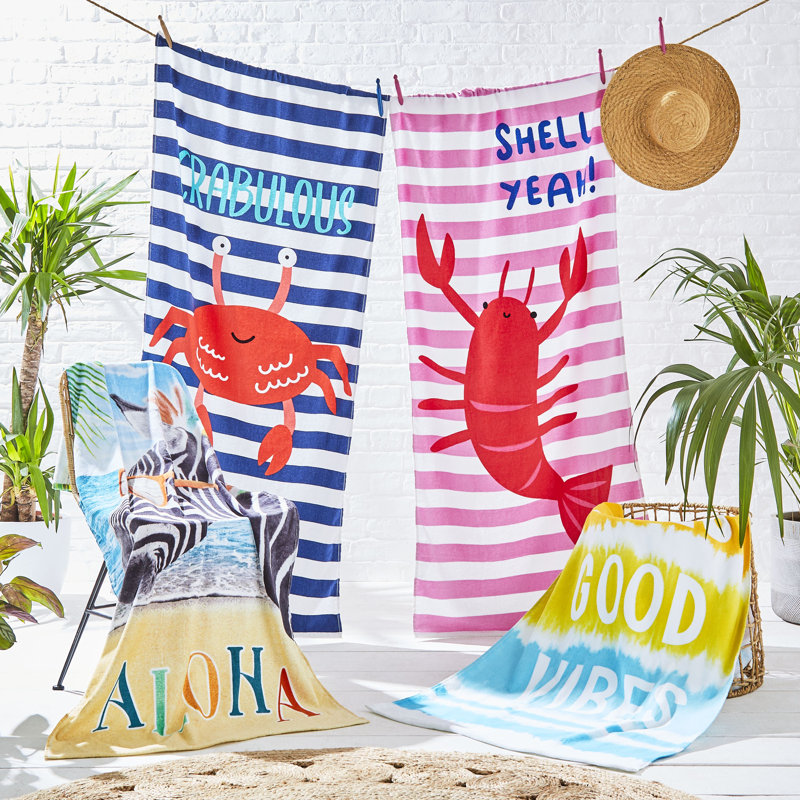 Crabulous 100% Cotton Beach Towel