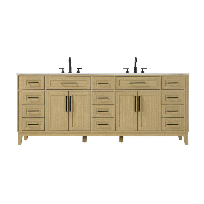 Meuble-lavabo double 84 po brun miel, Brun miel