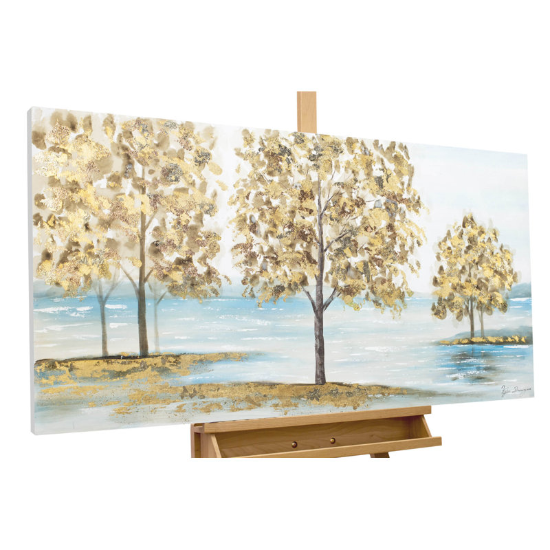 Hand -painted golden messenger acrylic painting
