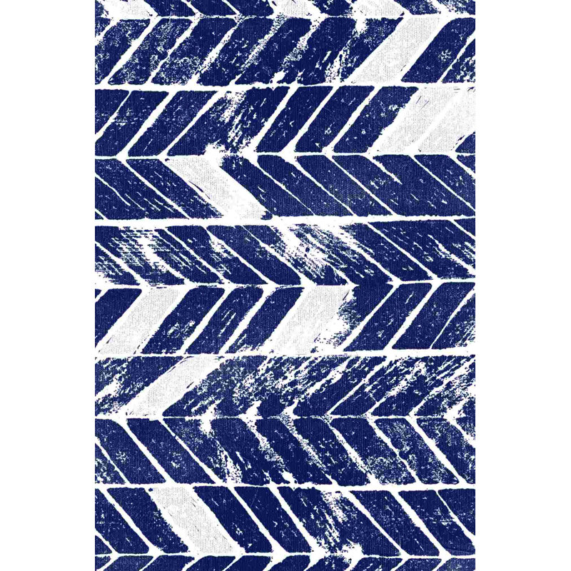 Motif à chevrons bleu marine, H 36 po x l 24 po