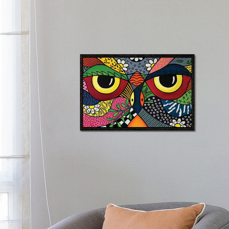 Owl by Lena Smirnova - Gallery-Wrapped Canvas Giclée on Canvas, 66.04 cm H x 45.72 cm W, Black Floater Framed