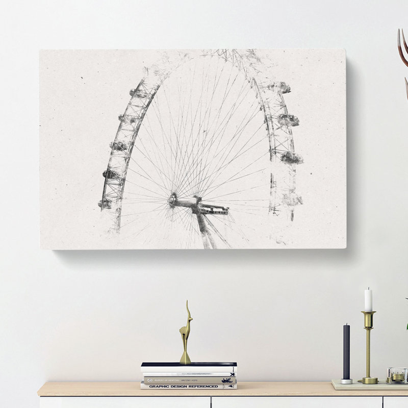 The London Eye London - Wrapped Canvas, 60cm H x 91cm W x 4cm D