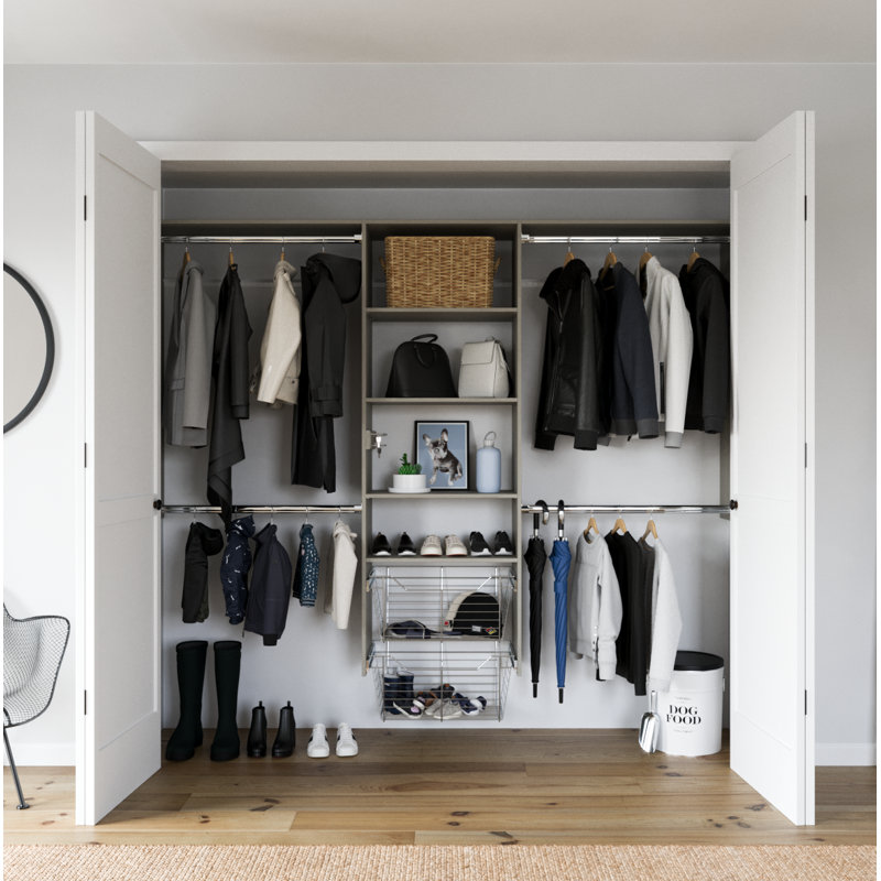 Grid Closet System (Can Be Cut To Fit), Weathered Gray