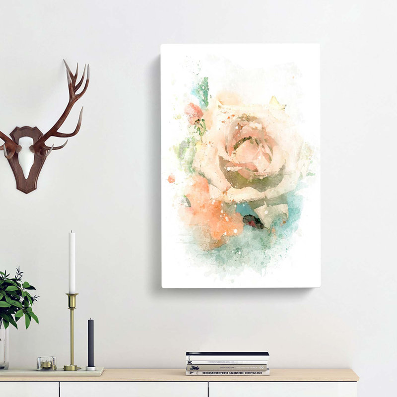 Floral Art In Abstract - Wrapped Canvas Print, 76cm H x 50cm W x 3cm D