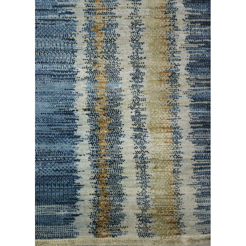 Striped Area Rug in Navy/Copper/GrayIvory, Rectangle 8' x 10'