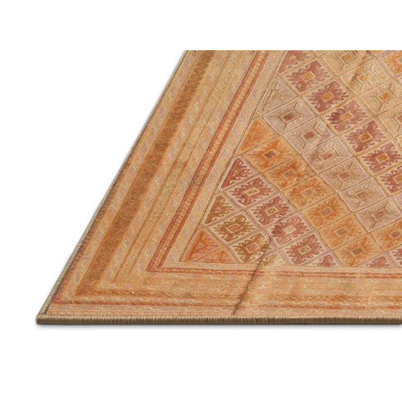 Tapis de zone jaune contemporaine, Rectangle 7 pi x 10 pi