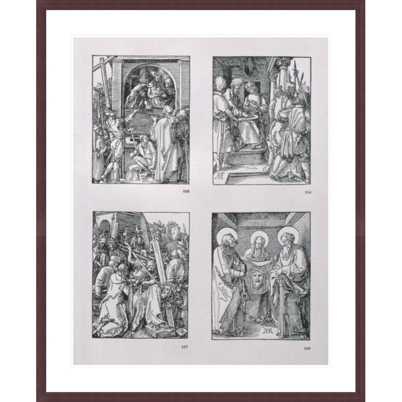 The 'Small Passion' series (clockwise): Ecce Homo Pilate Washing his Hands Christ Bearing the Cross St. Veronica with the Sudarium between SS. Peter and Paul by Albrecht Dürer -Framed Giclee Print