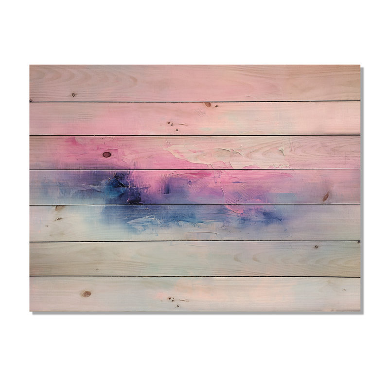 Aurorale, horizon minimal I, paysage traditionnel sur bois de pin naturel, H 10 po x l 20 po