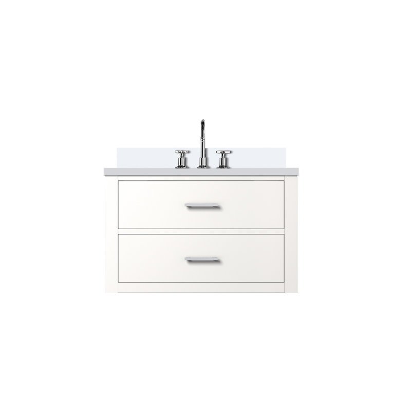 Ensemble de meuble-lavabo simple 30 po x P 22 po Castor, Blanc, Marbre de culture blanc