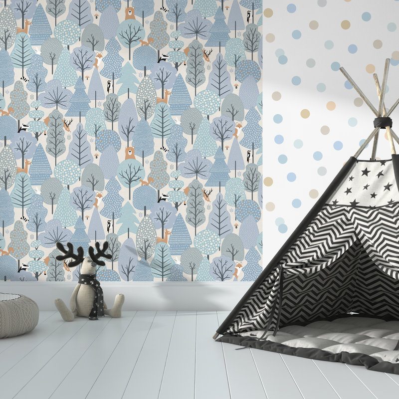 Enchanted Forest Wallpaper, Blue