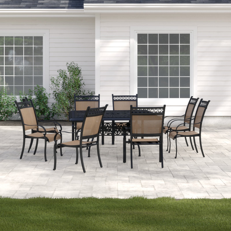 Lauri 9-Piece Patio Dining Set with 60'' Square Dining Table