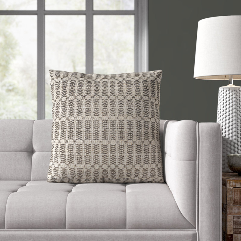 Hemlen Geometric Cotton Blend Reversible Throw Pillow, Polyester/Polyfill