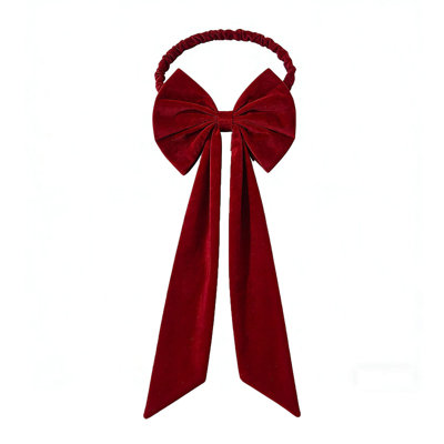 Christmas Red Bow Chair Cover With Decorative Backrest Straps Chair Cover Straps And Backrest Straps Suitable For Holiday Decoration
