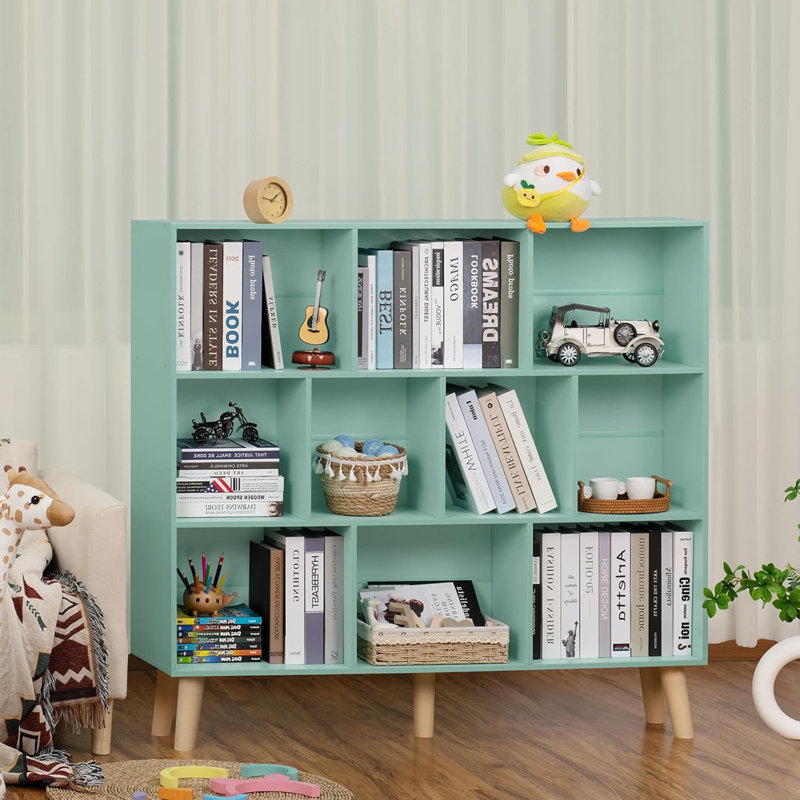 3 Tier Modern Wide Bookcase With Legs