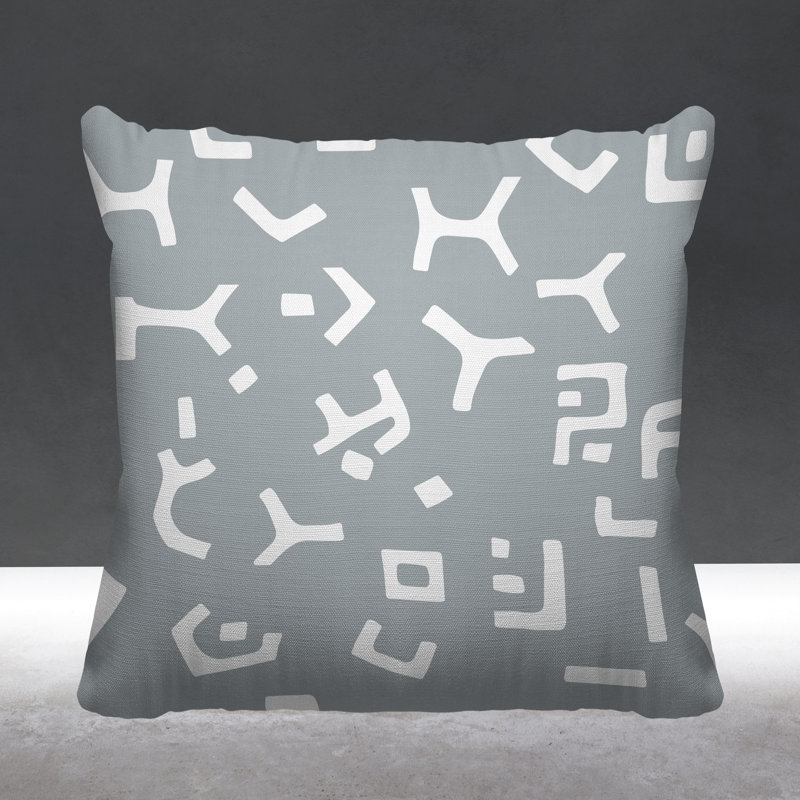 Coussin décoratif intérieur / extérieur Adanya, L 15 po x H 15 po, gris