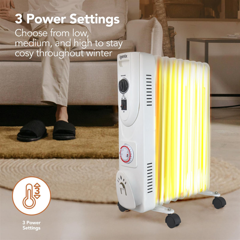 Igenix Oil-radiator Heater 2000W 5118 BTU Radiator Space Heater