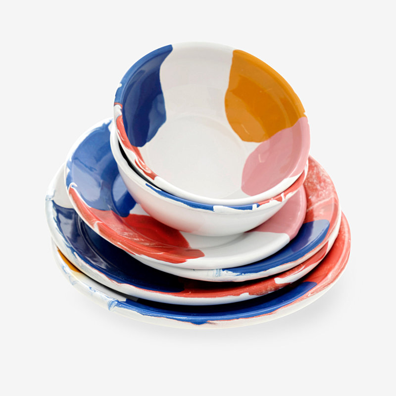 Chance Enamel Side Plate, Multicoloured, 21 Cm