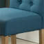 5 accessoires de table bleu et brun: table rectangulaire avec 4 chaises, pieds tournés et repose-pieds