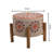 Decorative Upholstered Accent Stool | Mandala Embroidered Ottoman | 16x14"