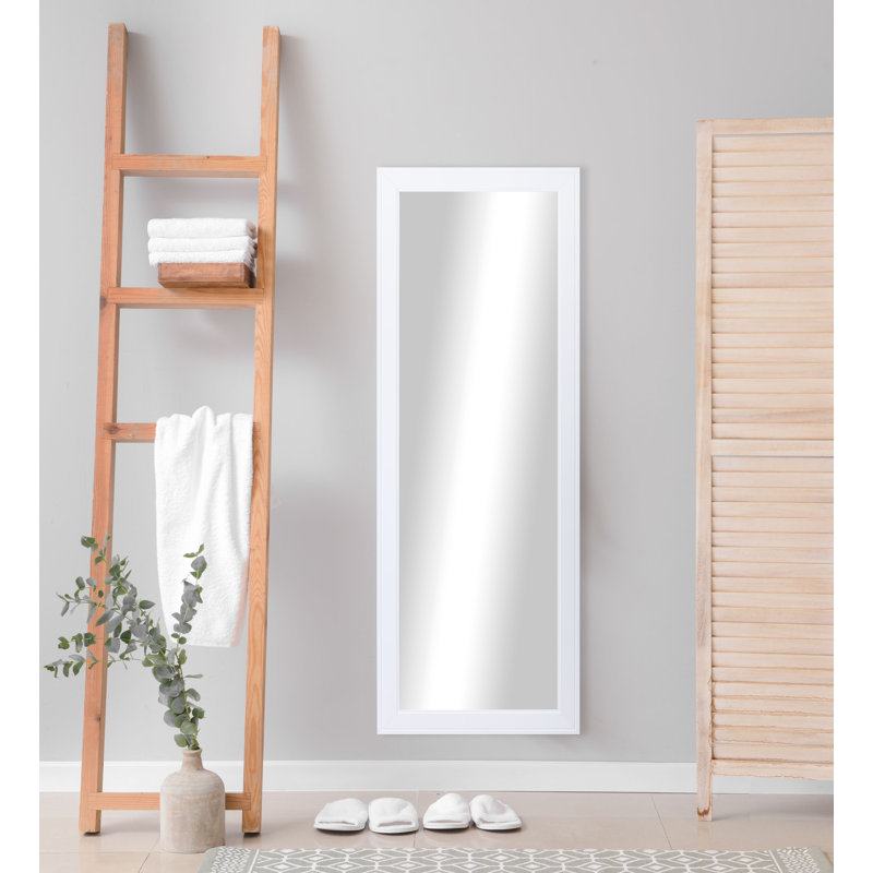 Eladia Flat Wall Mirror, 59.5" H x 20.5" W, White