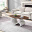 Ensemble de 2 tables basses gigognes, orales et rondes, table de salon, grand 47,24 po, petit 19,69 po