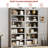 6-Tier Farmhouse Bookcase with Adjustable Shelves, Floor Standing Open Display Storage Rack, Anti-Slip Design-522821374-522821372