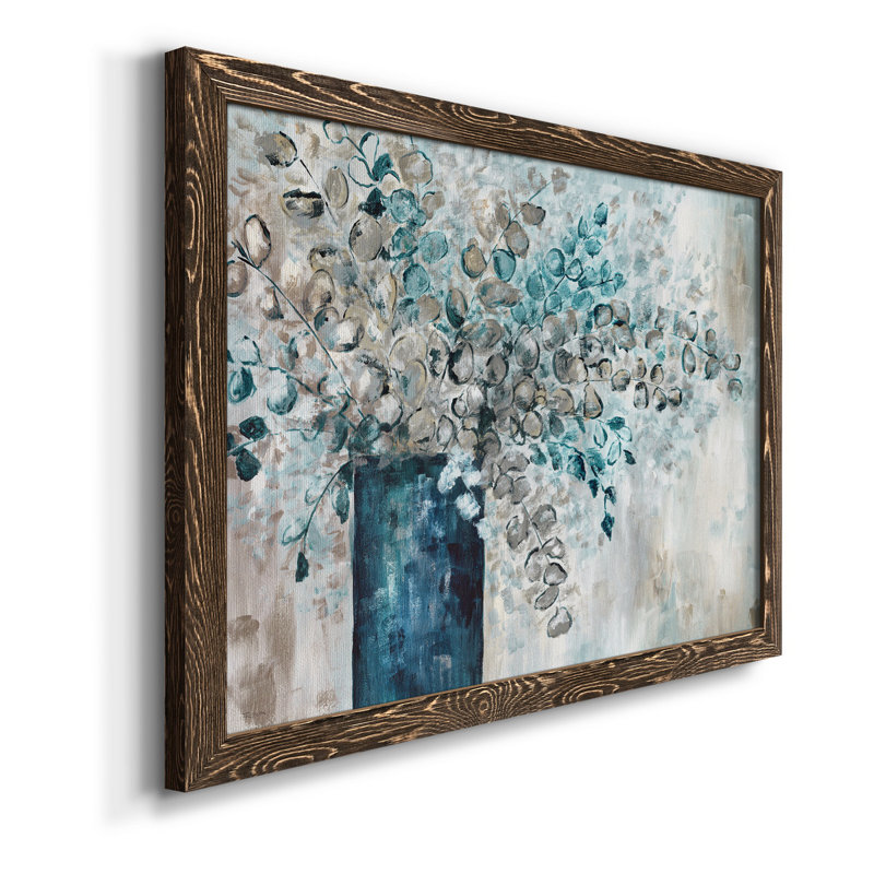 " Eucalyptus " Painting Print, 37.5" H x 27.5" W x 1.5" D, Walnut