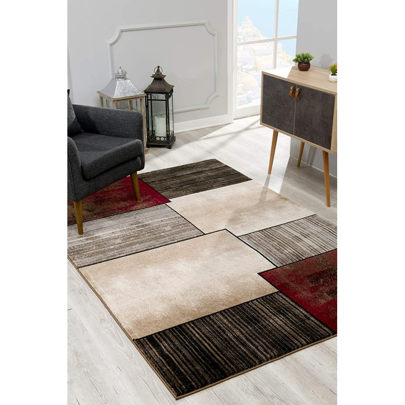 Tapis gris / beige Barrville, Rectangle 8 pi x 11 pi