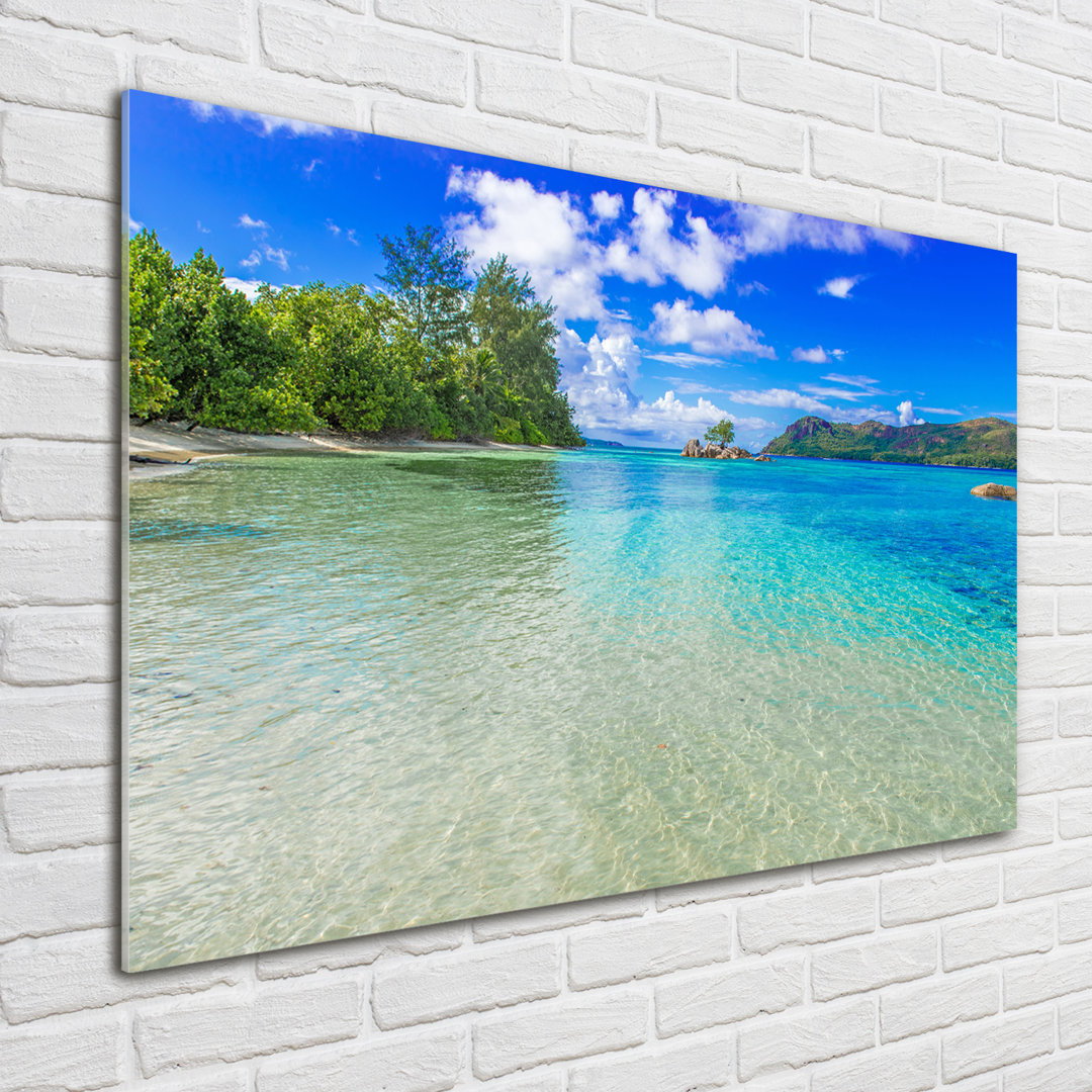 Glasbild Seychelles Beach