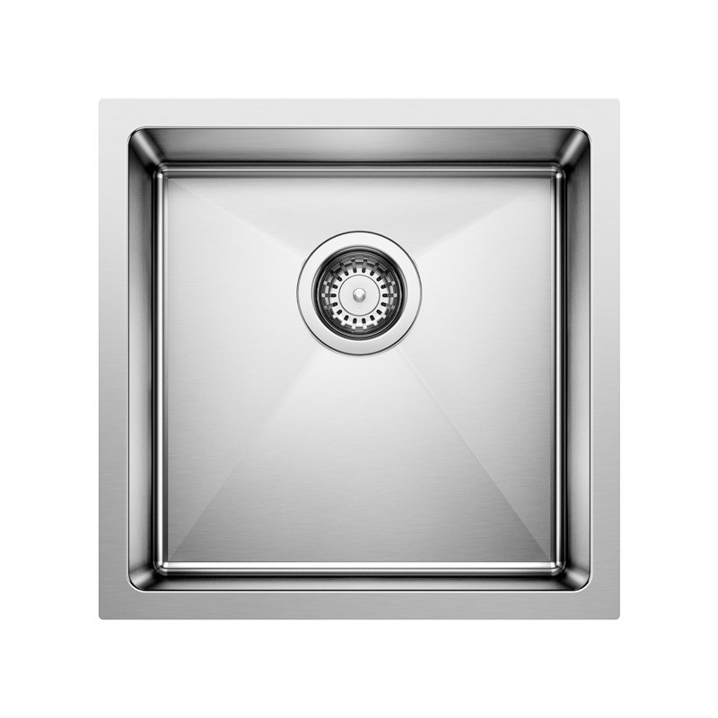 Blanco Quatrus 17" L X 17'' W Single Bowl Stainless Steel Undermount Kitchen Sink, 16-Gauge